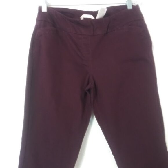 Westbound women's size 12 Short maroon or wine color pull up pants - Picture 2 of 13